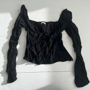 Reformation Black Long Sleeve Top Size 0
